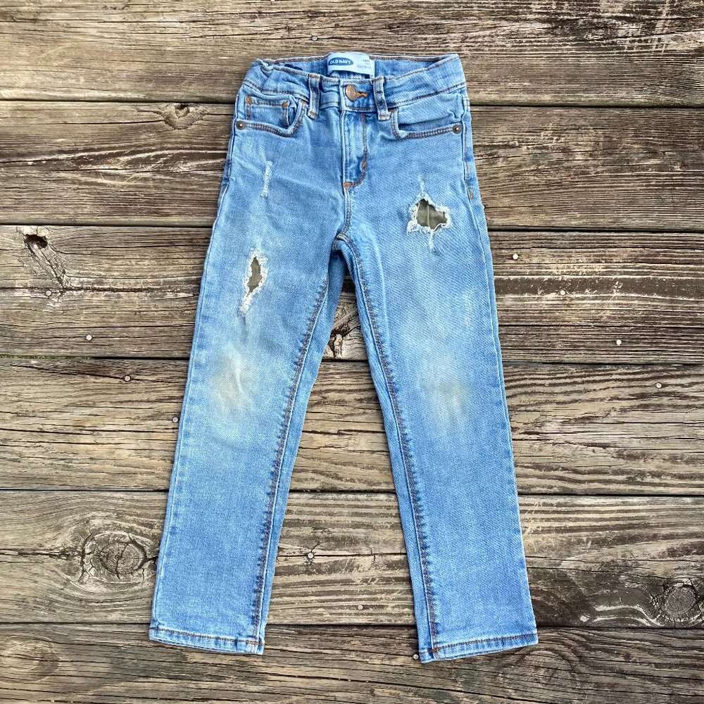 Old Navy Karate Skinny Jeans with Distressed Camo – Kids 5T